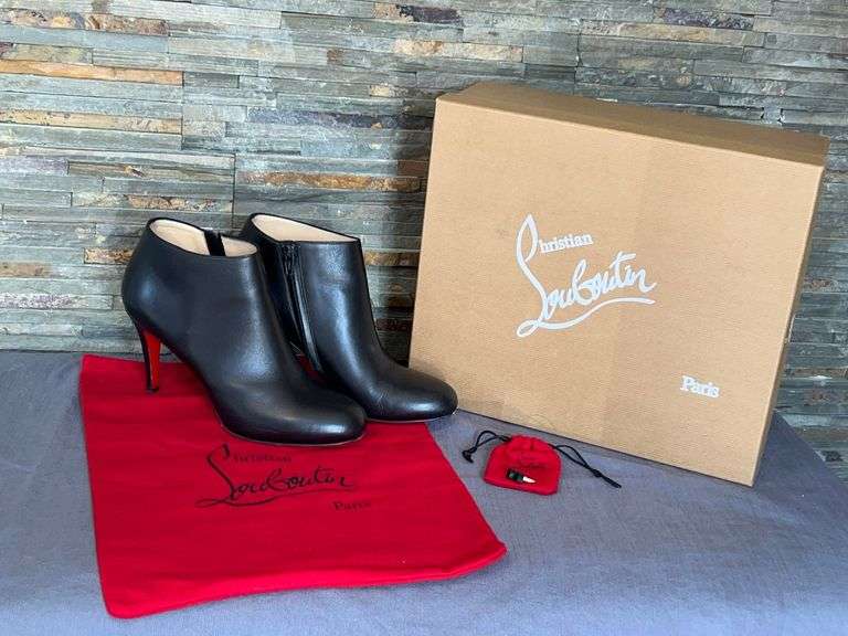Christian Louboutin Belle Leather Ankle Boots with Dust Bag, Box and Replacement Heel Tips image