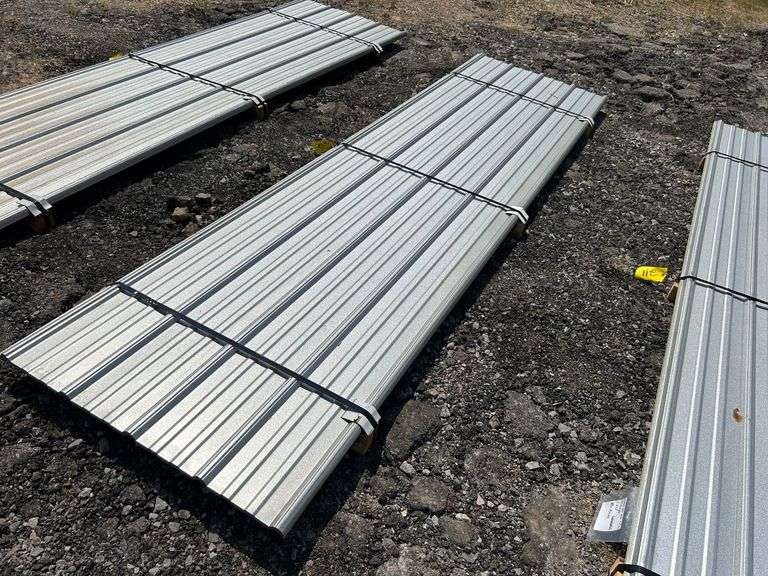 Stack- Metal Pole Barn Siding 3'x12', 29 Gauge, Color-Galvalume, 25 Pieces image