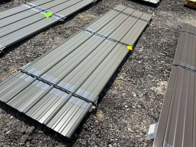 Stack- Metal Pole Barn Siding 3'x12', 29 Gauge, Color-Olive Green, 25 Pieces image