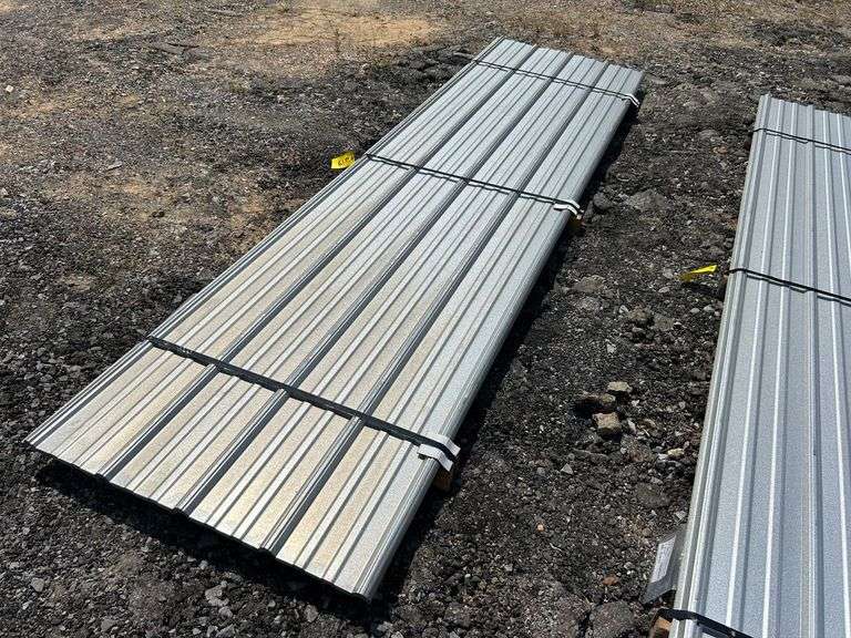 Stack- Metal Pole Barn Siding 3'x12', 29 Gauge, Color-Galvalume, 25 Pieces image