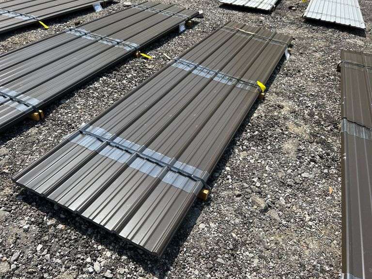 Stack- Metal Pole Barn Siding 3'x12', 29 Gauge, Color-Burnished Slate, 25 Pieces image