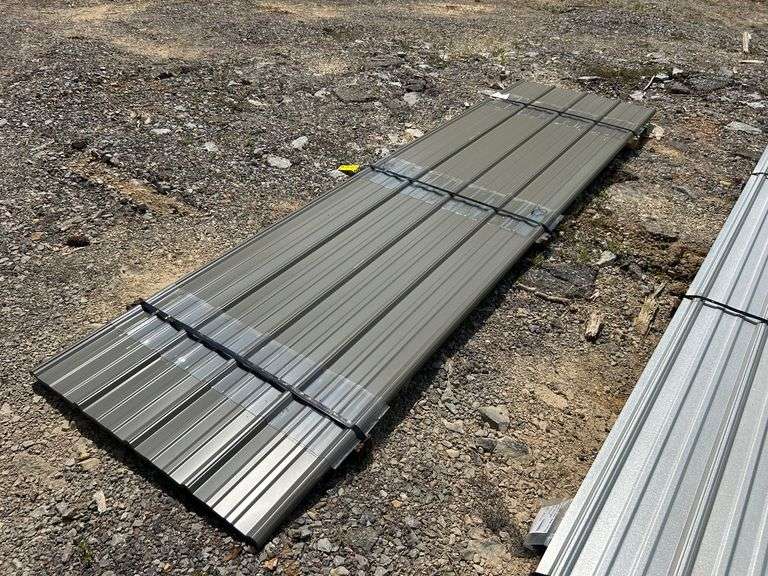 Stack- Metal Pole Barn Siding 3'x12', 29 Gauge, Color-Olive Green, 25 Pieces image
