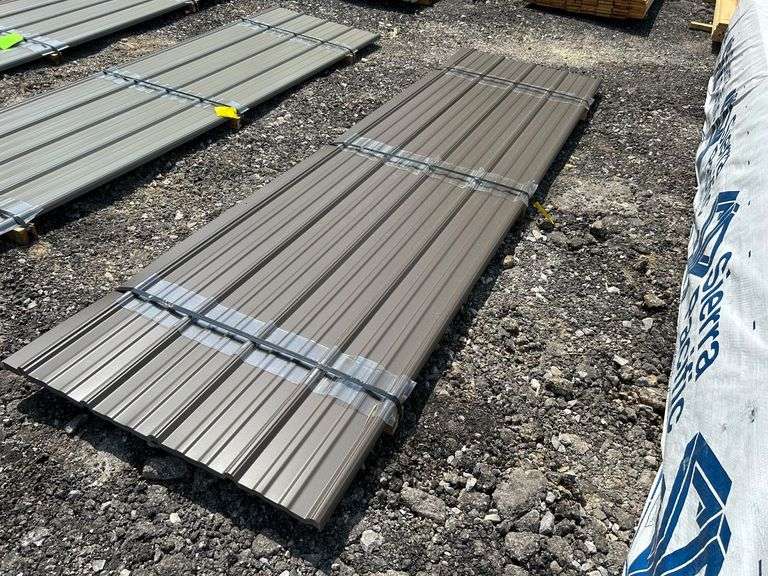 Stack- Metal Pole Barn Siding 3'x12', 29 Gauge, Color-Burnished Slate, 25 Pieces image