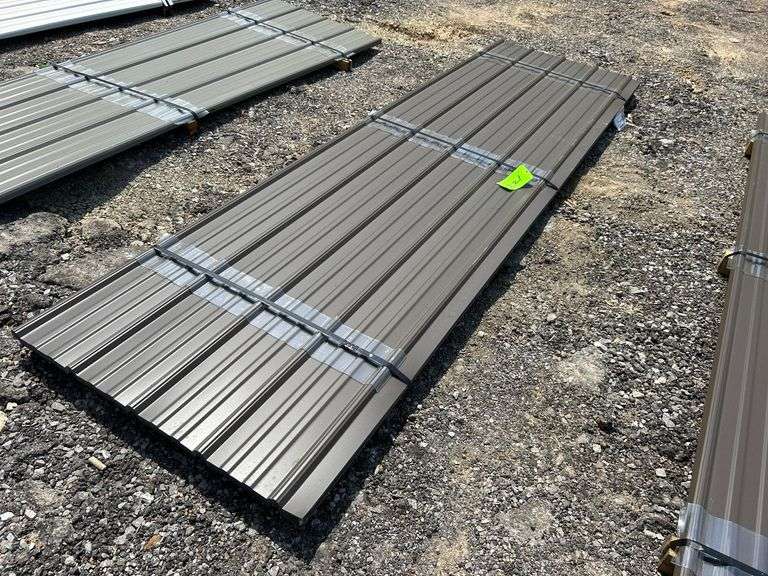 Stack- Metal Pole Barn Siding 3'x12', 29 Gauge, Color-Burnished Slate, 25 Pieces image