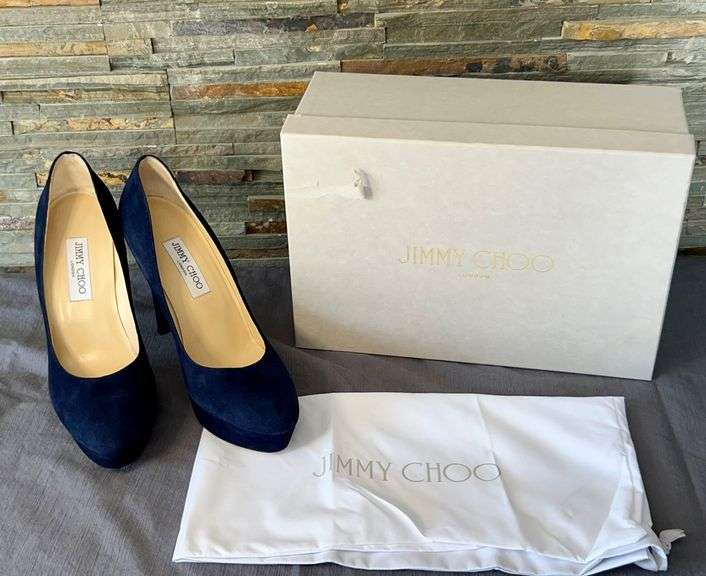 Jimmy Choo Alex Suede Platform Pumps with Box, Dust Bag, and Toe Pad Inserts image