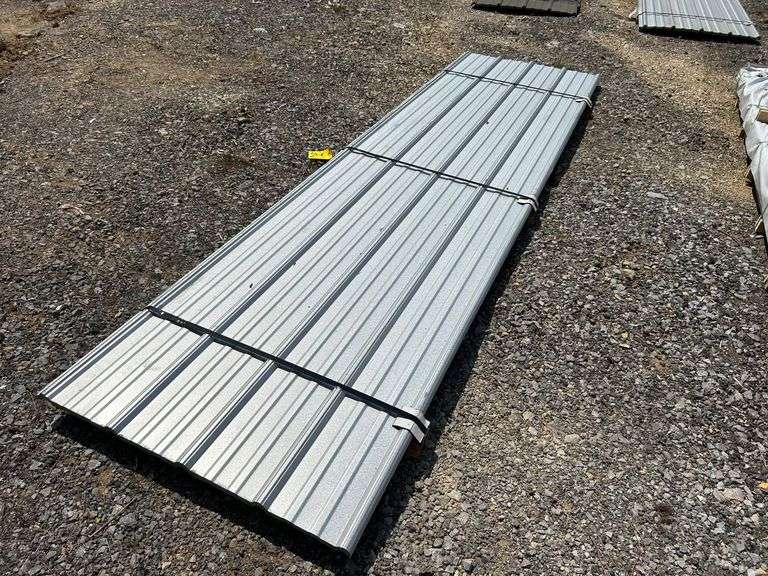 Stack- Metal Pole Barn Siding 3'x12', 29 Gauge, Color-Galvalume, 28 Pieces image