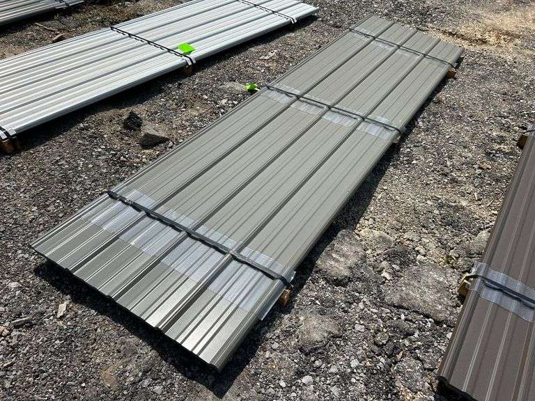 Stack- Metal Pole Barn Siding 3'x12', 29 Gauge, Color-Olive Green, 25 Pieces image