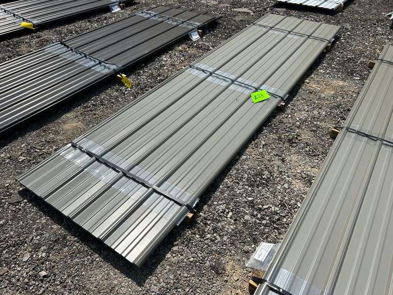 Stack- Metal Pole Barn Siding 3'x12', 29 Gauge, Color-Olive Green, 25 Pieces image