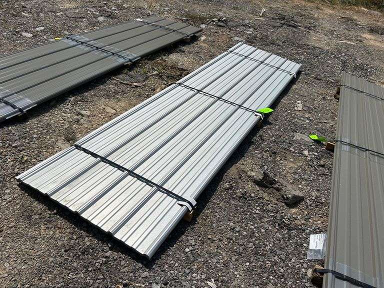 Stack- Metal Pole Barn Siding 3'x12', 29 Gauge, Color-Galvalume, 25 Pieces image