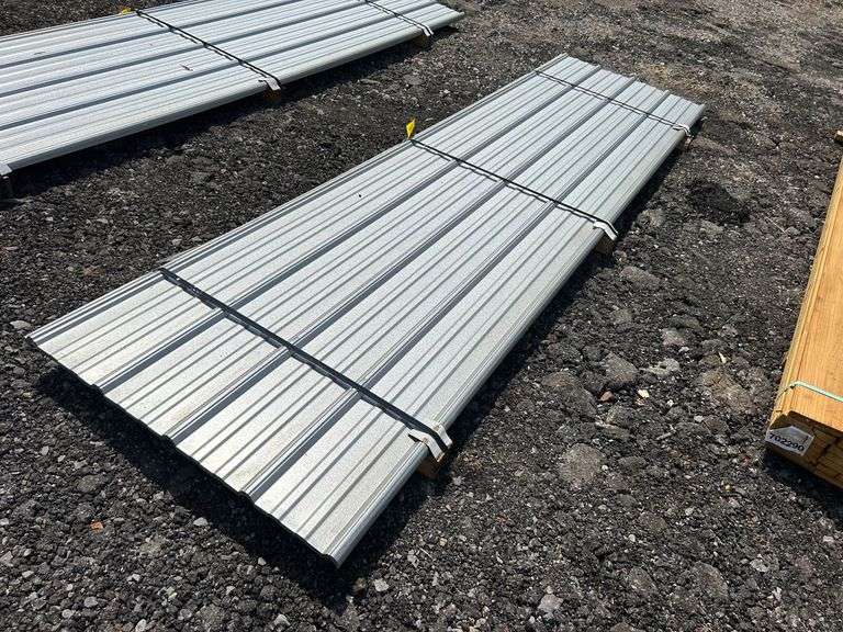 Stack- Metal Pole Barn Siding 3'x12', 29 Gauge, Color-Galvalume, 25 Pieces image