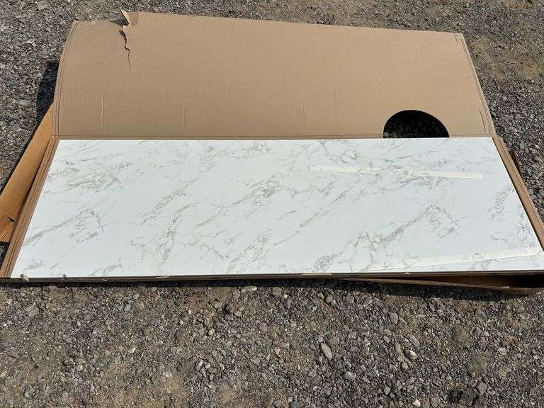 Belanger-Stretta Laminate Square Worktop, White Marble image
