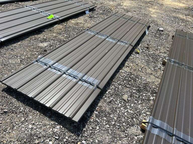 Stack- Metal Pole Barn Siding 3'x12', 29 Gauge, Color-Burnished Slate, 25 Pieces image