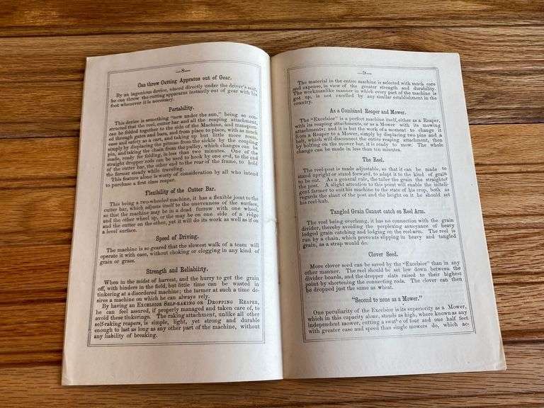 1868 Johnston, Putman & Co. Seiberling’ s Sales Literature