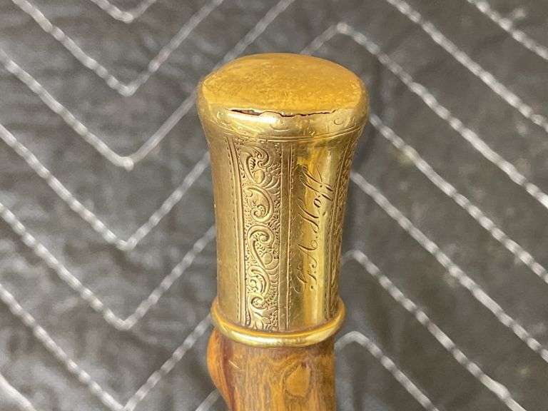 Vintage Blackthorn Cane with heavy gold top