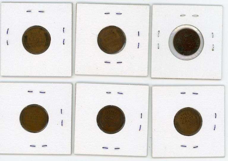 (6) 1909 Lincoln Cents - V.D.B.