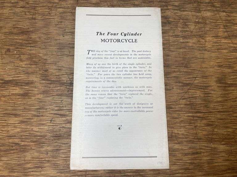 1926 Ace Motorcycle Corp. Sales Literature