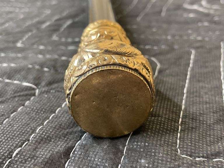 Vintage Black Cane with heavy gold top