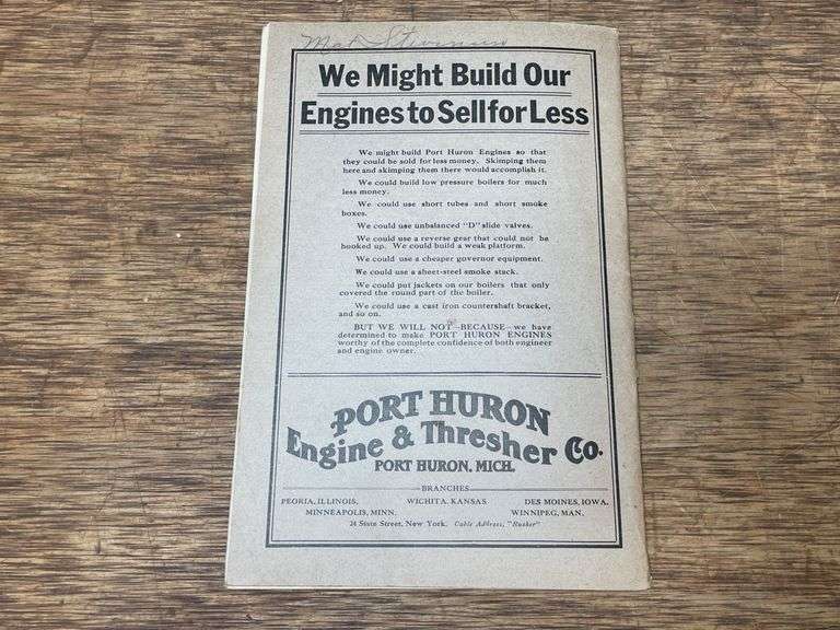 1914 Port Huron Supply Catalog