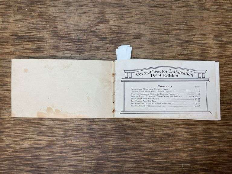 1919 Mobiloil Correct Tractor Lubrication Literature