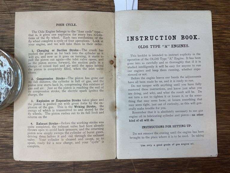 Olds Type A Engine Instruction Book