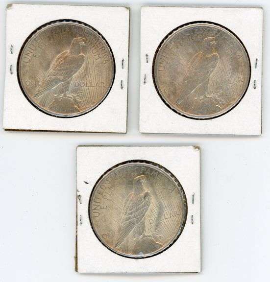 (3) 1922 Peace Dollars