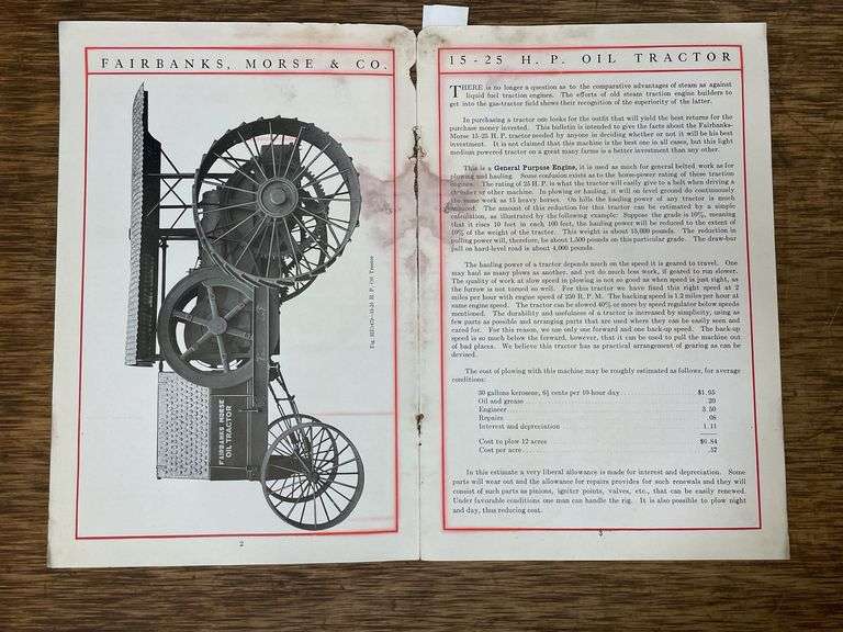 Fairbanks-Morse 15-25 Oil Tractor Sales Literature