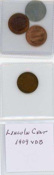 1909 VDB and 3 Type Coins Lincoln Cents