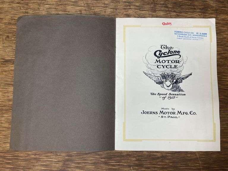 1915 Cyclone Motorcycle Catalog