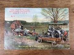 (2) Buffalo Pitts Steam Roller Postcards