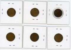 (6) 1909 Lincoln Cents - V.D.B.