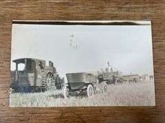(2) Avery Under Mount Steam Engine Photo Postcards