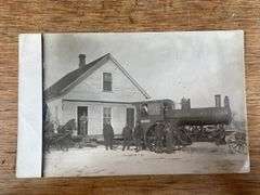 (2) Avery Under Mount Steam Engine Photo Postcards