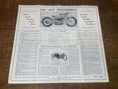 1926 Ace Motorcycle Corp. Sales Literature