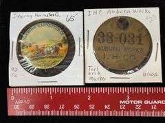 (2) Deering Harvester Button + IHC Tool Tag