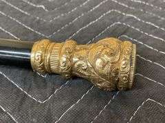 Vintage Black Cane with heavy gold top
