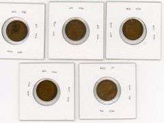(5) Lincoln Cents