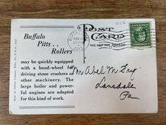 (2) Buffalo Pitts Steam Roller Postcards
