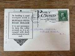 (2) Buffalo Pitts Steam Roller Postcards