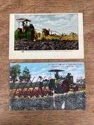 (2) Rumely Oil Pull Tractor Postcards