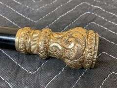 Vintage Black Cane with heavy gold top