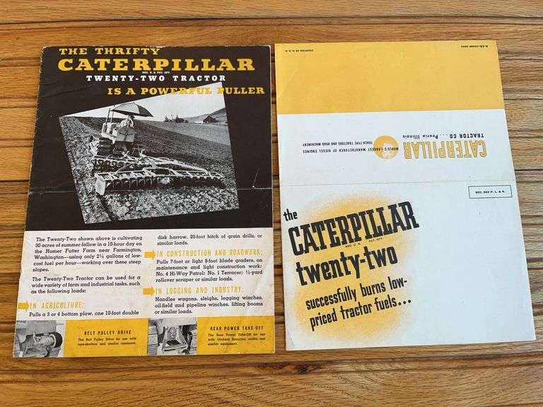 (2) Caterpillar Twenty-Two Crawler Sales Literature image