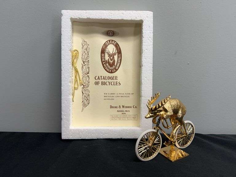 John Deere Deer on Bicycle Gold Nashville NIB image