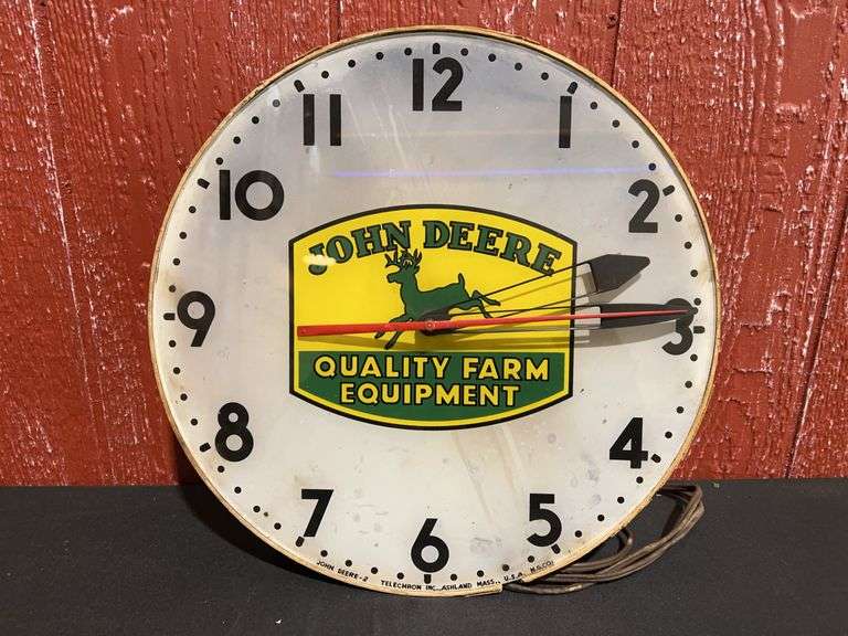 John Deere Quality Farm Equipment Lighted Clock image