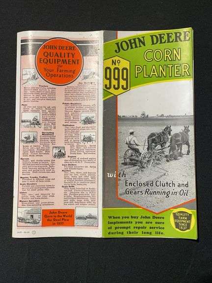 1936 John Deere 999 Corn Planter Sales Literature image