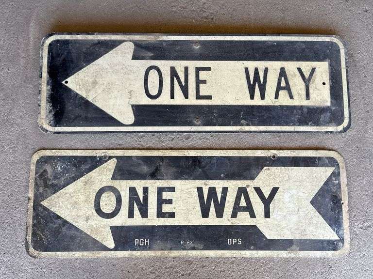 (2) One Way Street Signs image