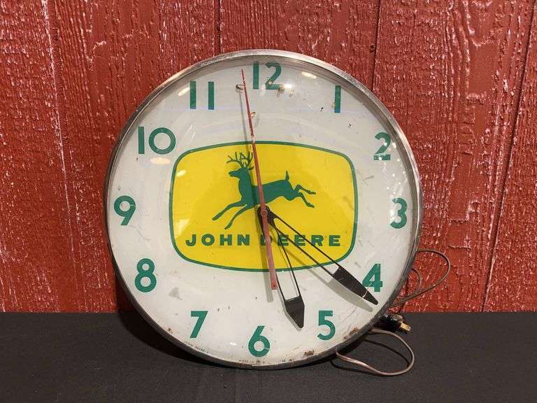 John Deere 4 Leg Deer Lighted Clock image