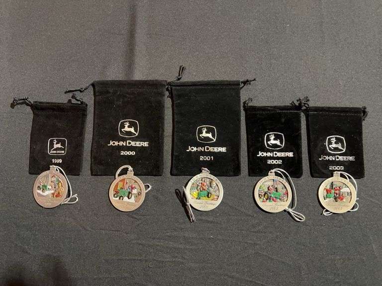 (5) John Deere Pewter Christmas Ornaments image
