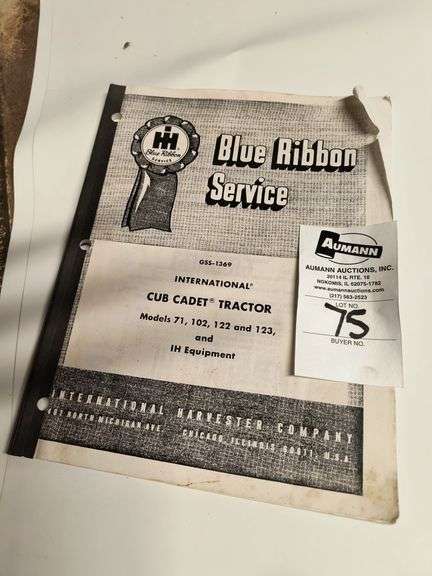 IH Cub Cadet 71/102/122/123 Blue Ribbon Manual image