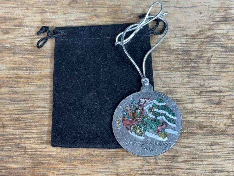 1998 John Deere Pewter Christmas Ornament image