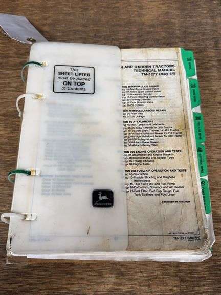 John Deere 318/420 Technical Manual image